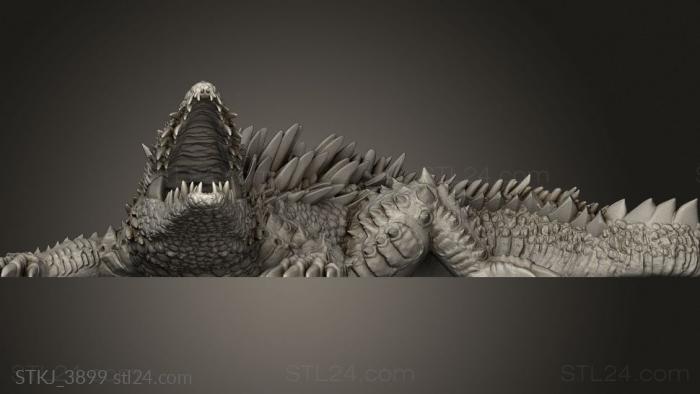 Animal figurines (Dire Crocodile, STKJ_3899) 3D models for cnc