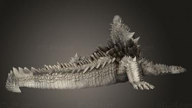 Animal figurines (Dire Crocodile, STKJ_3899) 3D models for cnc