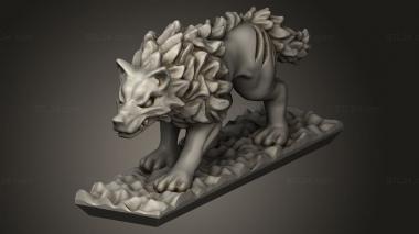 Animal figurines (dire wolf, STKJ_3900) 3D models for cnc