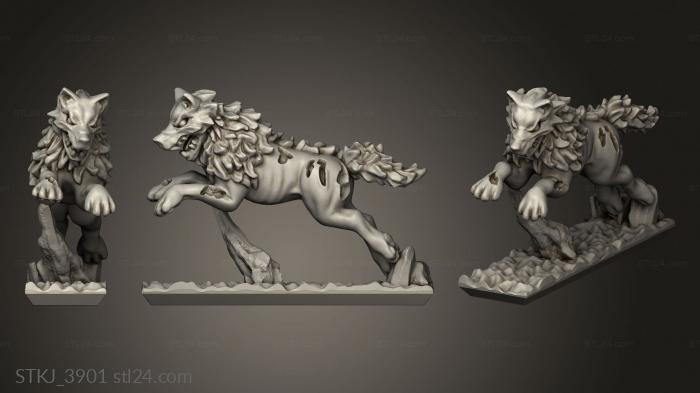 Animal figurines (dire wolf, STKJ_3901) 3D models for cnc