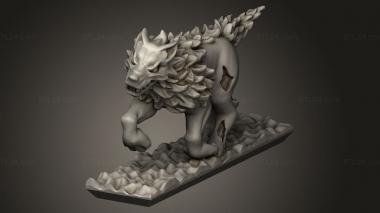 Animal figurines (dire wolf, STKJ_3902) 3D models for cnc