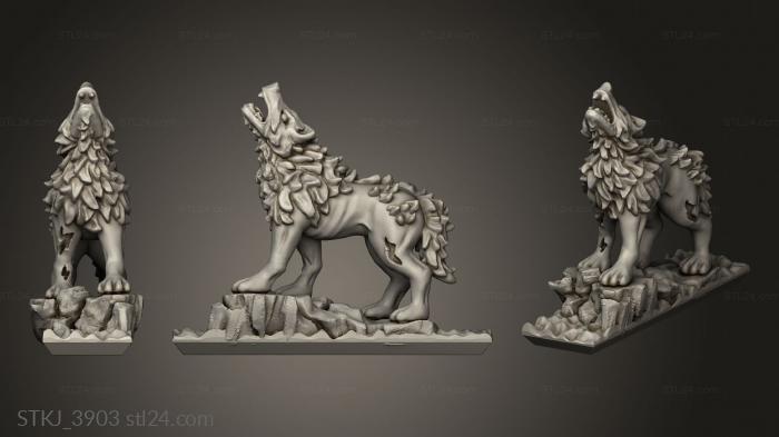 Animal figurines (dire wolf, STKJ_3903) 3D models for cnc