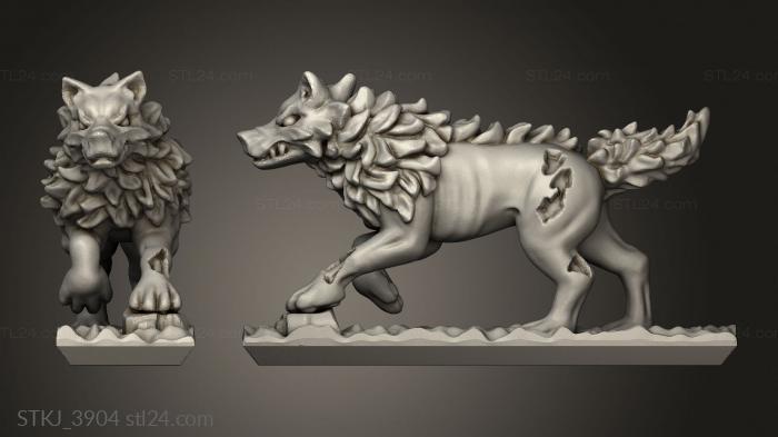 Animal figurines (dire wolf, STKJ_3904) 3D models for cnc