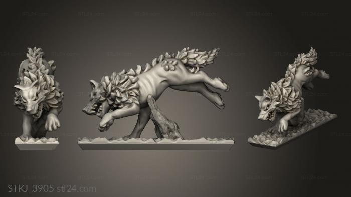 Animal figurines (dire wolf, STKJ_3905) 3D models for cnc