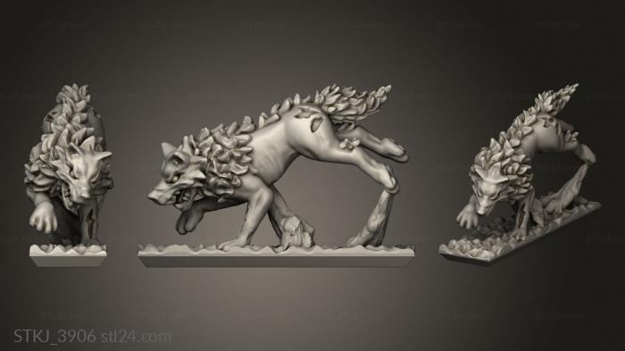 Animal figurines (dire wolf, STKJ_3906) 3D models for cnc