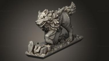 Animal figurines (dire wolf, STKJ_3907) 3D models for cnc