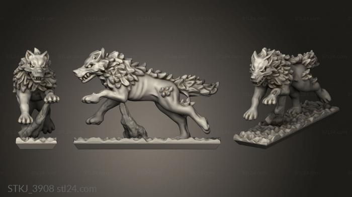 Animal figurines (dire wolf ividuals, STKJ_3908) 3D models for cnc