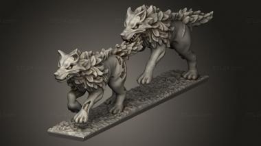 Animal figurines (dire wolves, STKJ_3911) 3D models for cnc