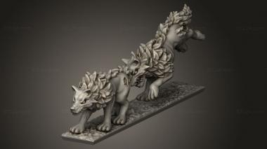 Animal figurines (dire wolves, STKJ_3912) 3D models for cnc