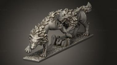 Animal figurines (dire wolves, STKJ_3913) 3D models for cnc