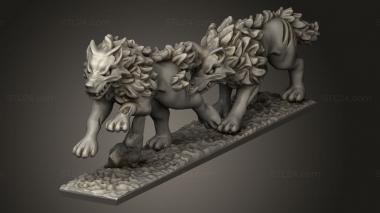 Animal figurines (dire wolves, STKJ_3916) 3D models for cnc