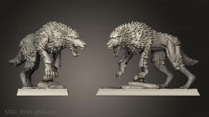 Animal figurines (DIREWOLF, STKJ_3918) 3D models for cnc