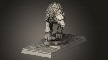 Animal figurines (DIREWOLF, STKJ_3918) 3D models for cnc