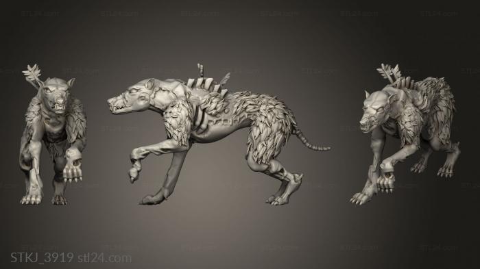 Animal figurines (DIREWOLF, STKJ_3919) 3D models for cnc