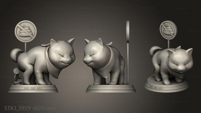 Animal figurines (Dogecoin, STKJ_3929) 3D models for cnc