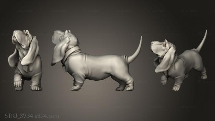 Animal figurines (Dogs basset hound, STKJ_3934) 3D models for cnc