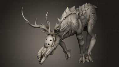 Animal figurines (Hellstag and Horrid Deer monsters mon ec, STKJ_3946) 3D models for cnc