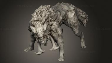 Animal figurines (Monsters Horned Wolf mon ec, STKJ_3950) 3D models for cnc