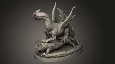 Animal figurines (dragon, STKJ_3968) 3D models for cnc