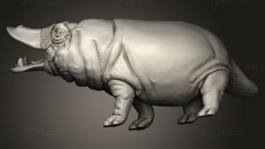 Animal figurines (Duck Billed Platypotamus, STKJ_3975) 3D models for cnc