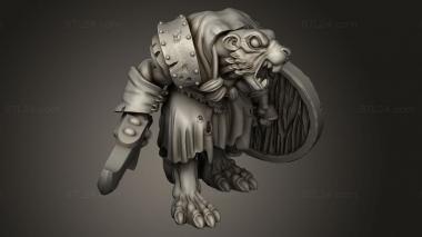 Animal figurines (Rat Folk Command champion, STKJ_3994) 3D models for cnc