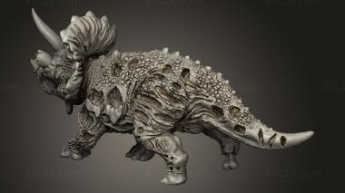 Animal figurines (Undead Triceratops, STKJ_3996) 3D models for cnc