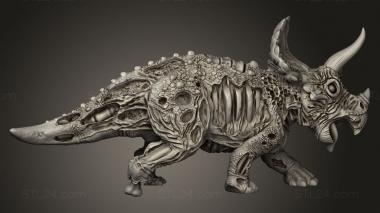 Animal figurines (Undead Triceratops, STKJ_3996) 3D models for cnc