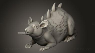 Animal figurines (DUNGEON CRITTERS Dire Rat in, STKJ_3998) 3D models for cnc