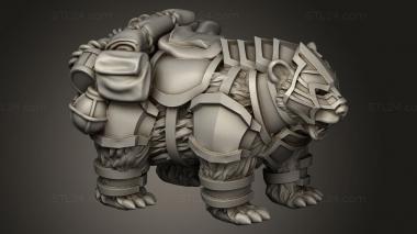 Animal figurines (Dwarf Bear Mount, STKJ_4002) 3D models for cnc