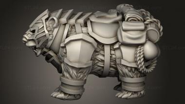 Animal figurines (Dwarf Bear Mount, STKJ_4002) 3D models for cnc