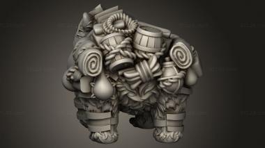 Animal figurines (Dwarf Bear Mount, STKJ_4003) 3D models for cnc