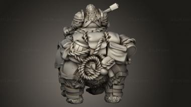 Animal figurines (Dwarf Mounted Bear Units Rider, STKJ_4004) 3D models for cnc