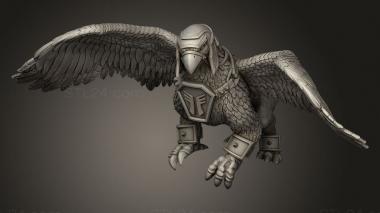 Animal figurines (Dwarves Dwarf Gryphon Rider with separately, STKJ_4011) 3D models for cnc