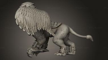 Animal figurines (Dwarves Dwarf Gryphon Rider with separately, STKJ_4011) 3D models for cnc