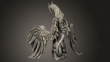 Animal figurines (Elemental Creatures Death Sphinx, STKJ_4027) 3D models for cnc