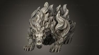 Animal figurines (Elemental Creatures Fire Bear, STKJ_4028) 3D models for cnc