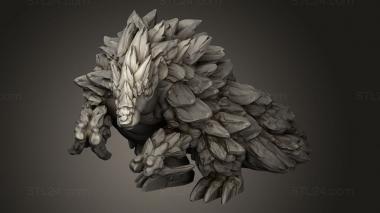 Animal figurines (Elemental Creatures magma pangolin, STKJ_4030) 3D models for cnc