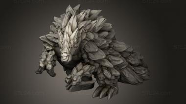 Animal figurines (Elemental Creatures magma pangolin, STKJ_4031) 3D models for cnc