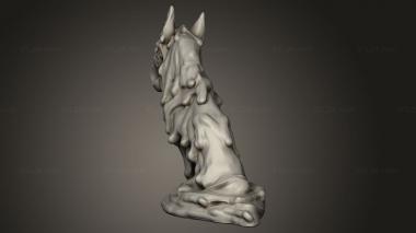 Animal figurines (elemental wolves black wolf, STKJ_4033) 3D models for cnc