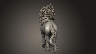 Animal figurines (Elven Grace Maned Unicorn, STKJ_4040) 3D models for cnc