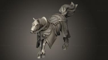 Animal figurines (Elven Riders Modular War horse, STKJ_4042) 3D models for cnc