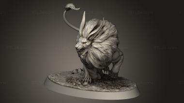 Animal figurines (Troops Overlord Crag Lions, STKJ_4049) 3D models for cnc