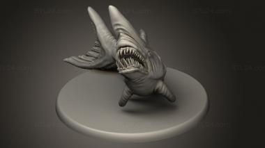 Animal figurines (Goblin Shark with Base, STKJ_4060) 3D models for cnc