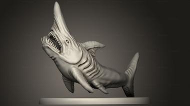 Animal figurines (Goblin Shark with Base, STKJ_4060) 3D models for cnc