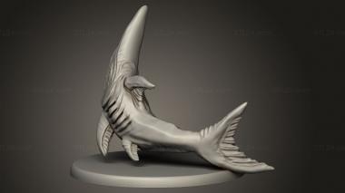 Animal figurines (Goblin Shark with Base, STKJ_4060) 3D models for cnc