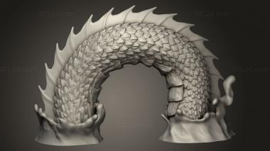 Animal figurines (Sea Serpent Huge Middle, STKJ_4065) 3D models for cnc