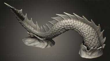 Animal figurines (Sea Serpent Huge Tail, STKJ_4066) 3D models for cnc