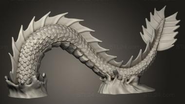 Animal figurines (Sea Serpent Huge Tail, STKJ_4066) 3D models for cnc