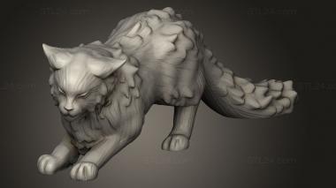 Animal figurines (Beast Cat, STKJ_4091) 3D models for cnc