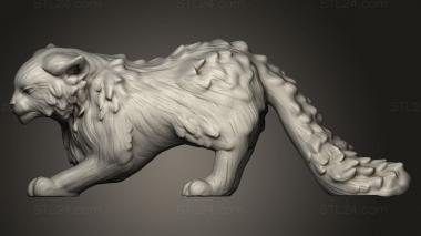 Animal figurines (Beast Cat, STKJ_4091) 3D models for cnc